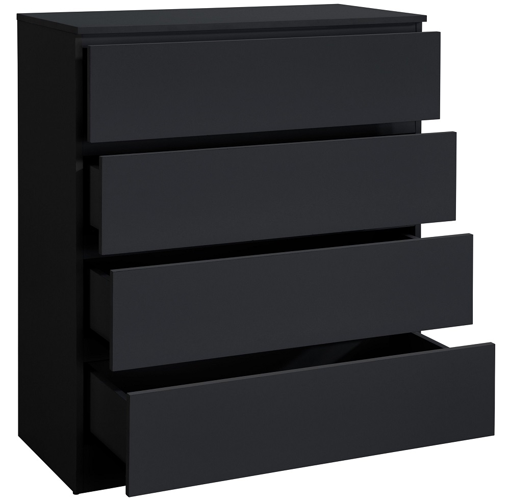 Product photograph of Birlea Oslo Black 4 Drawer Chest from Choice Furniture Superstore.